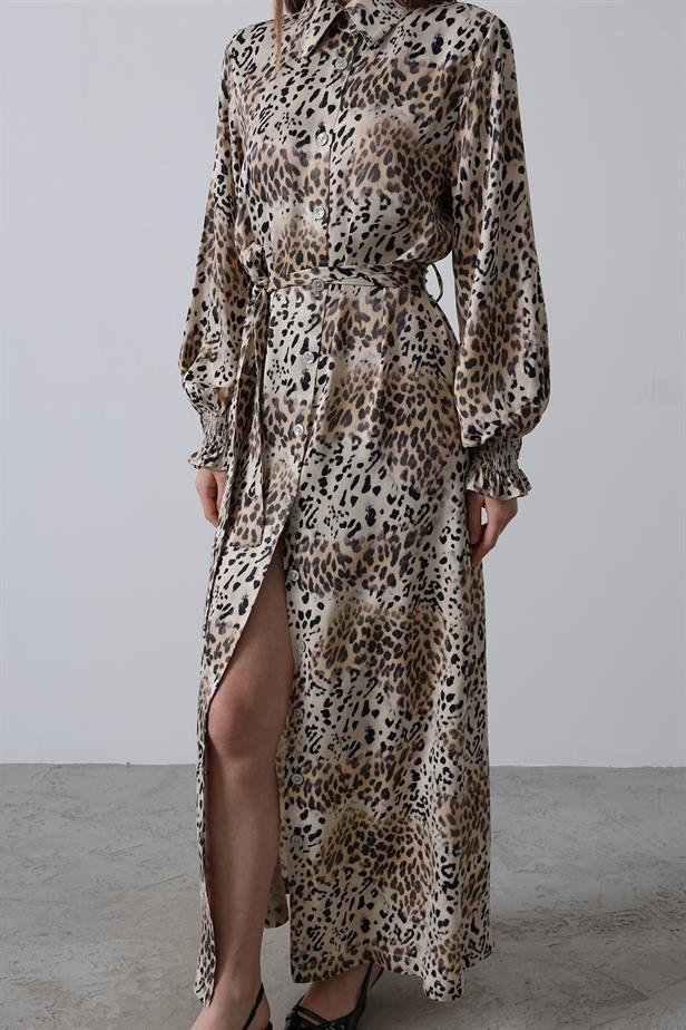 RYN Leopard Print Ruffled Dress - Leopard - Biella
