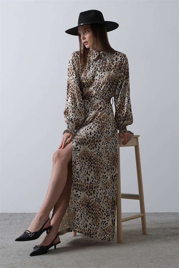 RYN Leopard Print Ruffled Dress - Leopard - Biella