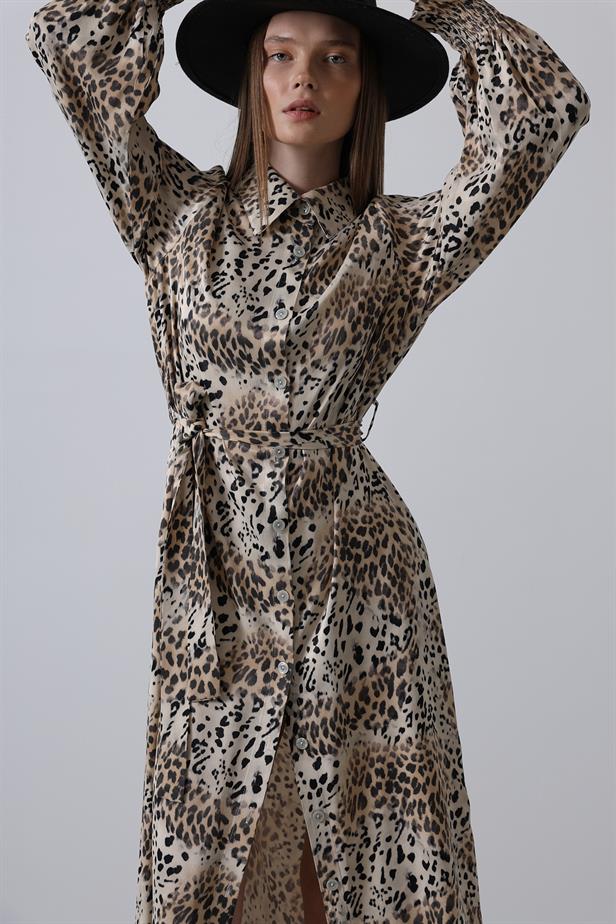 RYN Leopard Print Ruffled Dress - Leopard - Biella