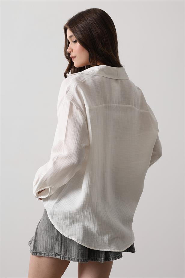 RYN Muslin Long Sleeve Shirt - White - Canton