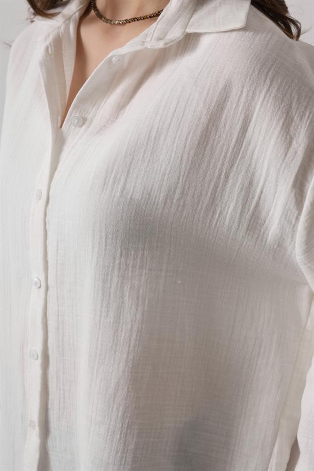 RYN Muslin Long Sleeve Shirt - White - Canton