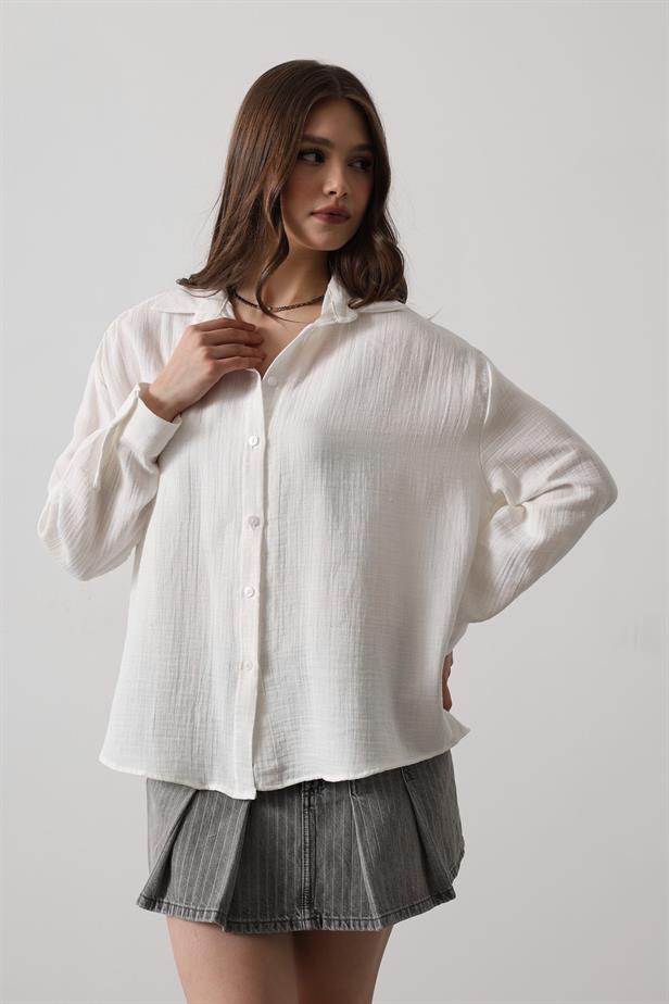 RYN Muslin Long Sleeve Shirt - White - Canton