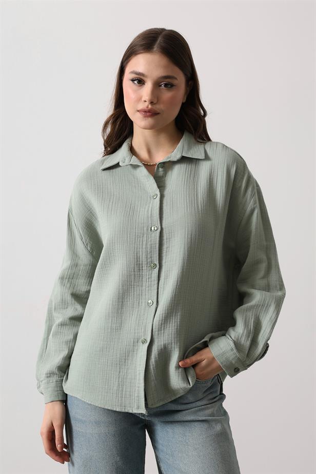 RYN Muslin Long Sleeve Shirt - Khaki - The Woodlands