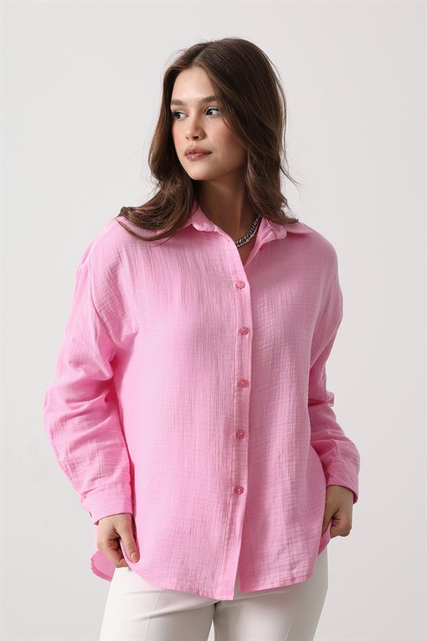 RYN Muslin Long Sleeve Shirt - Candy Pink - Kamen