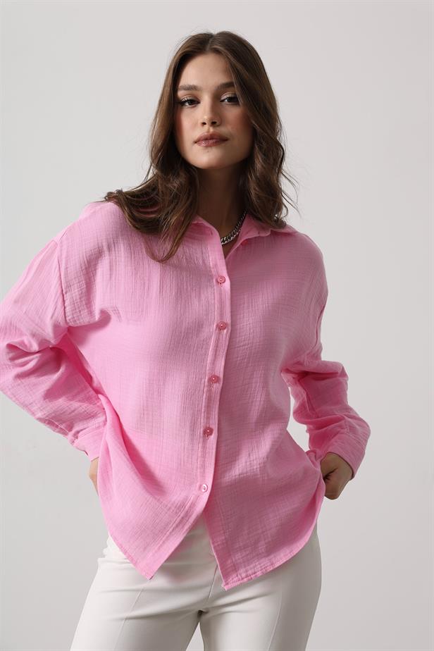 RYN Muslin Long Sleeve Shirt - Candy Pink - Kamen