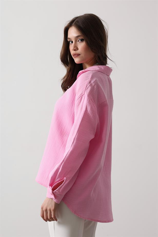 RYN Muslin Long Sleeve Shirt - Candy Pink - Kamen