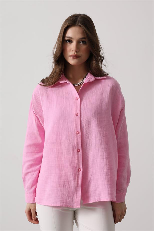 RYN Muslin Long Sleeve Shirt - Candy Pink - Kamen