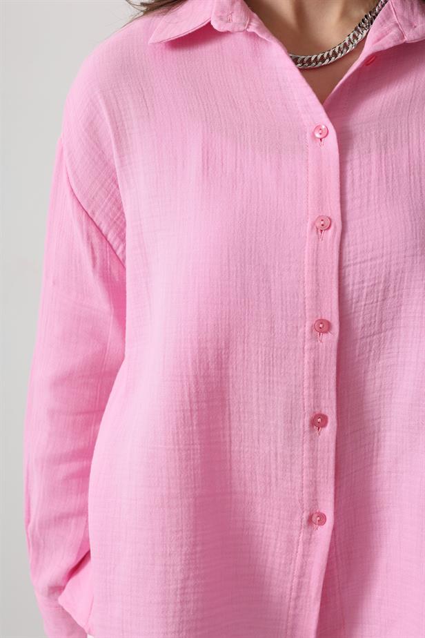 RYN Muslin Long Sleeve Shirt - Candy Pink - Kamen