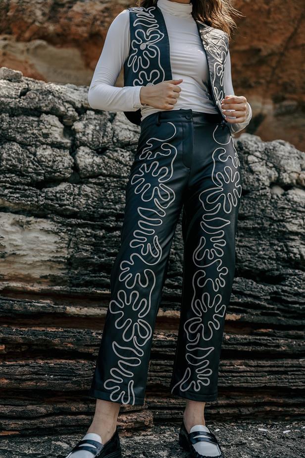 RYN Embroidered Leather Set - Black - Hamilton