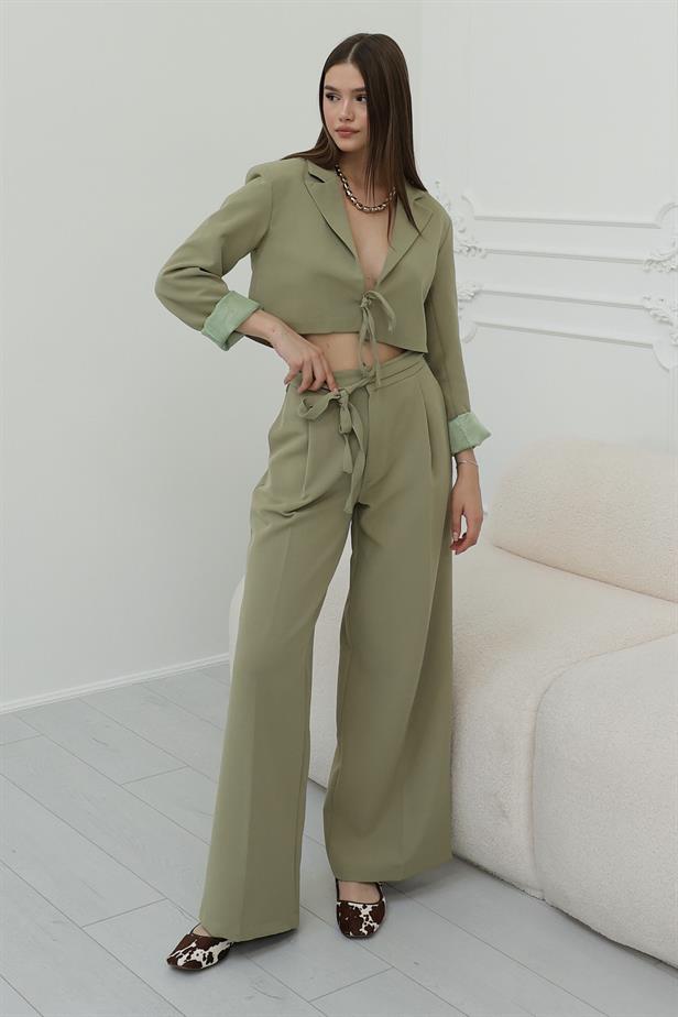RYN Lace-Up Jacket Suit - Green - Weinheim