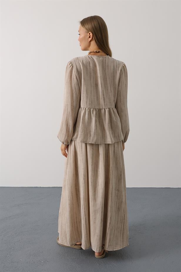RYN Front Tied Skirt Suit - Beige - Alès