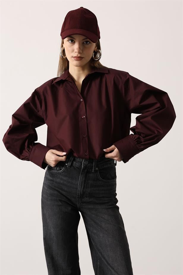 RYN OVERSIZE BASIC T-SHIRT - Burgundy - Le Perreux-Sur-Marne