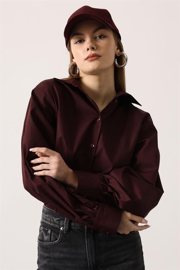RYN OVERSIZE BASIC T-SHIRT - Burgundy - Le Perreux-Sur-Marne