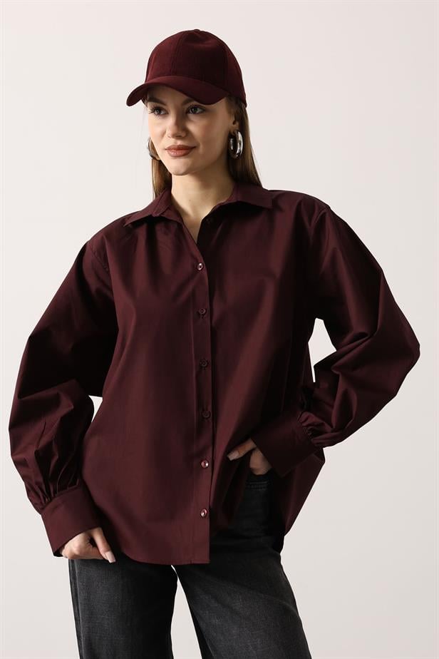 RYN OVERSIZE BASIC T-SHIRT - Burgundy - Le Perreux-Sur-Marne