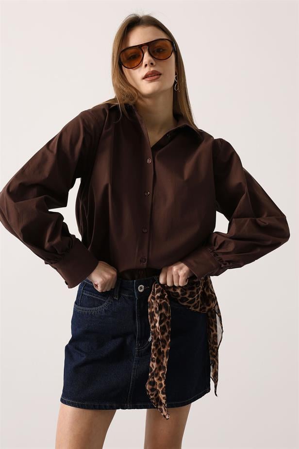 RYN OVERSIZE BASIC T-SHIRT - Brown - North Port