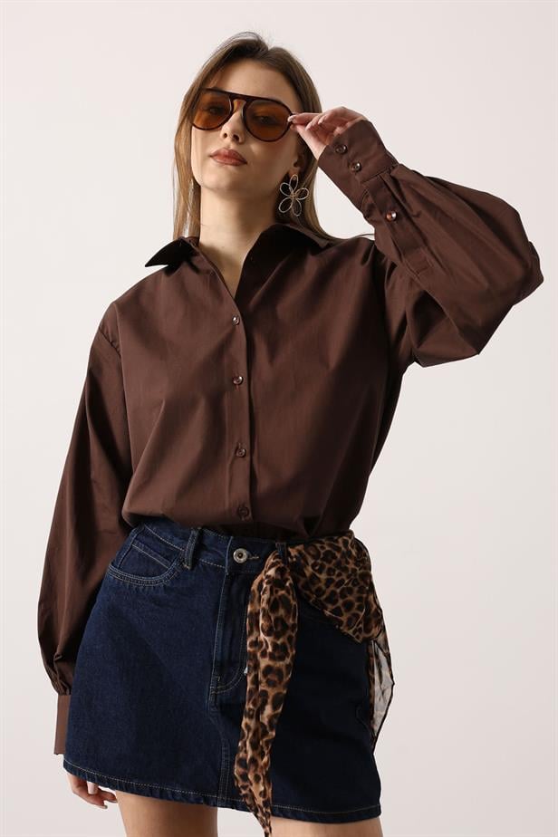 RYN OVERSIZE BASIC T-SHIRT - Brown - North Port