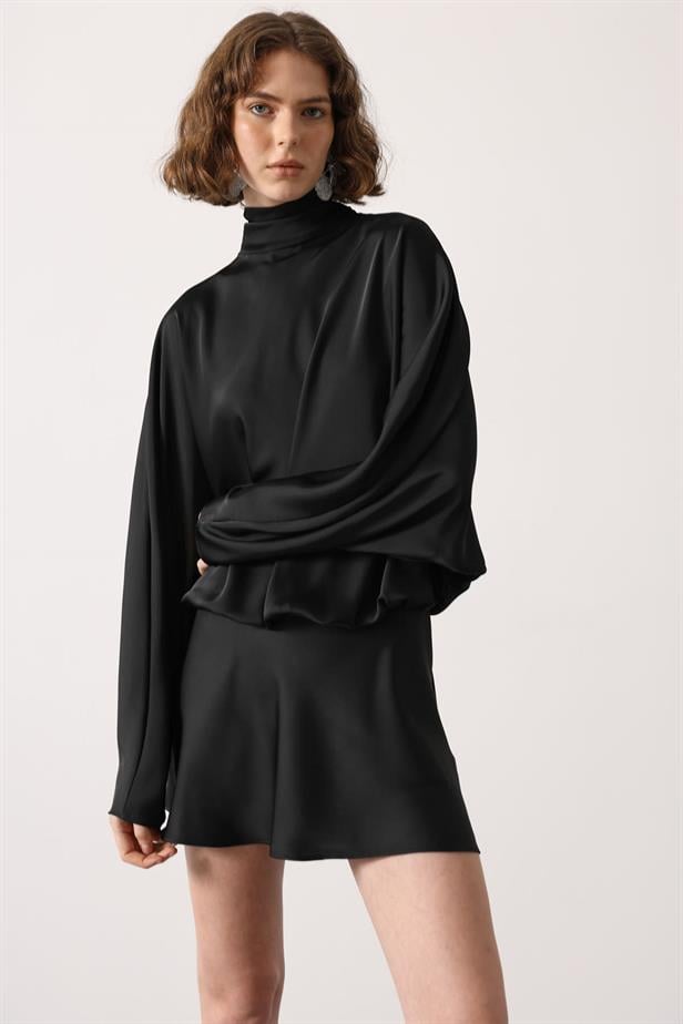 RYN SATIN DRESS - Black - Mexico City