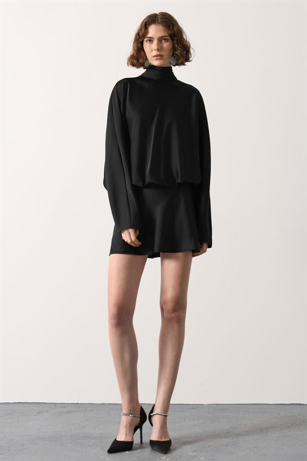 RYN SATIN DRESS - Black - Mexico City