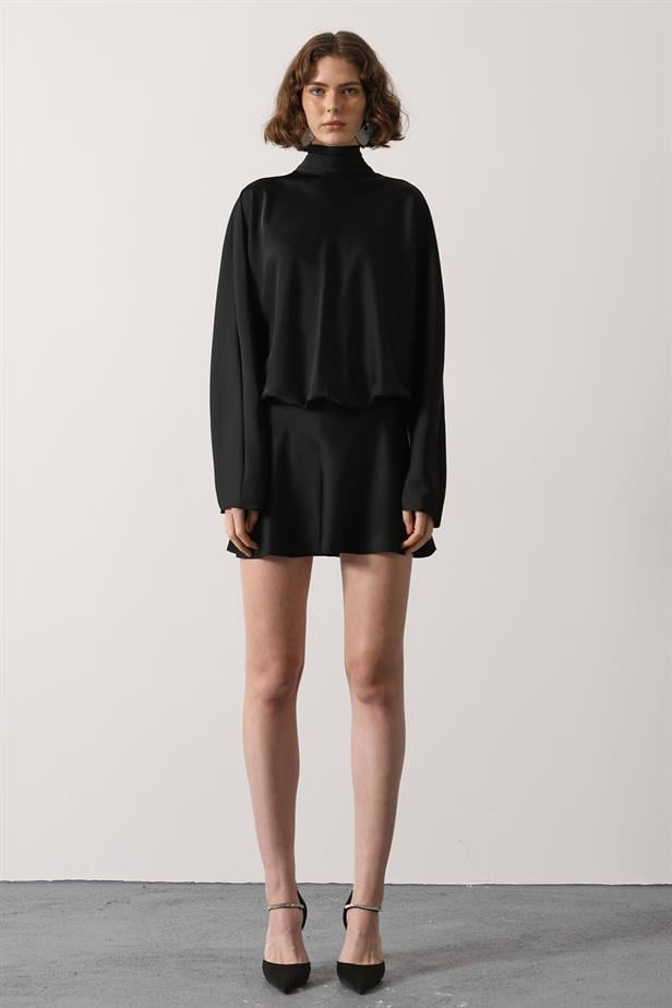 RYN SATIN DRESS - Black - Mexico City