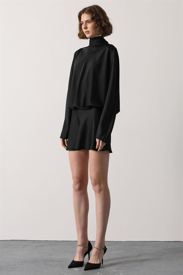 RYN SATIN DRESS - Black - Mexico City