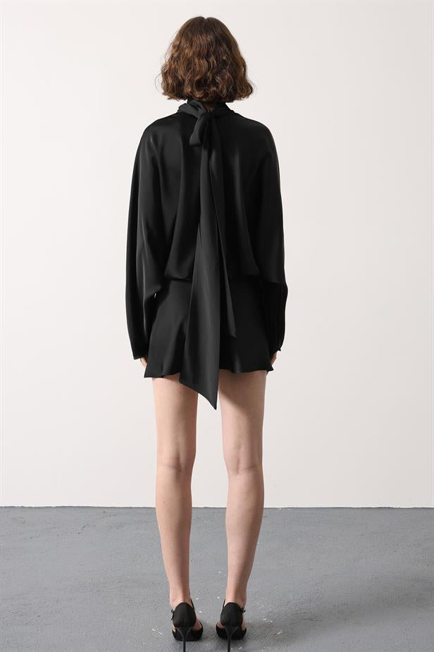 RYN SATIN DRESS - Black - Mexico City