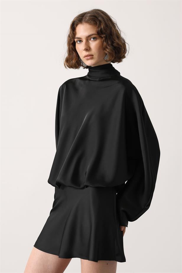 RYN SATIN DRESS - Black - Mexico City