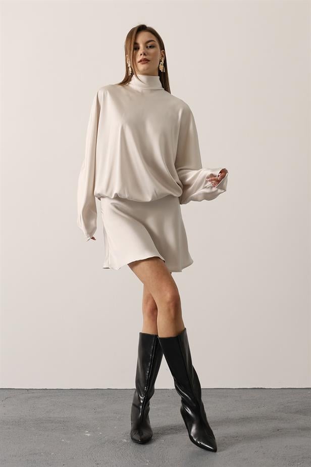 RYN SATIN DRESS - Ecru - San Miguel de Allende