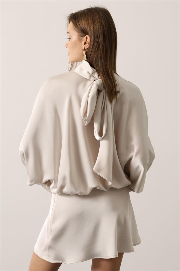 RYN SATIN DRESS - Ecru - San Miguel de Allende