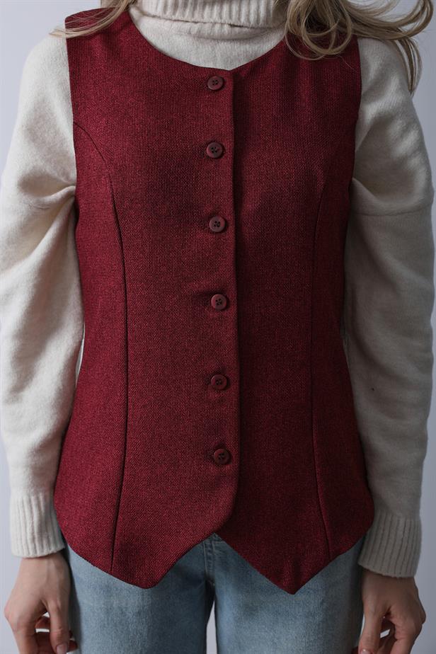RYN Zero Collar Vest - Burgundy - Nampa