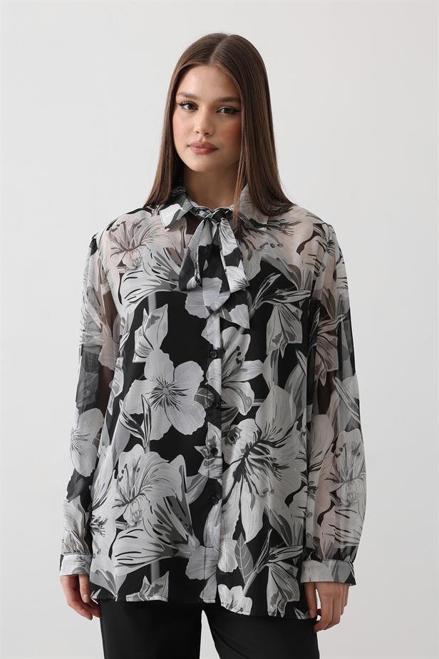 RYN Chiffon Shirt - Black - Bitterfeld