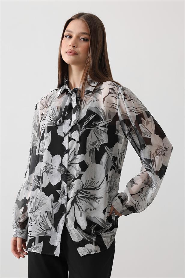 RYN Chiffon Shirt - Black - Bitterfeld