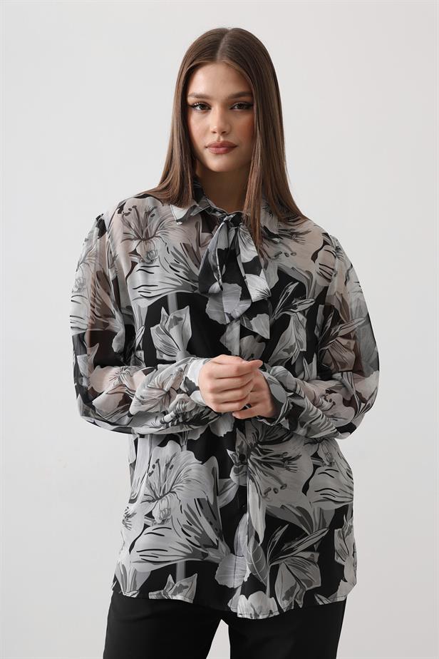 RYN Chiffon Shirt - Black - Bitterfeld