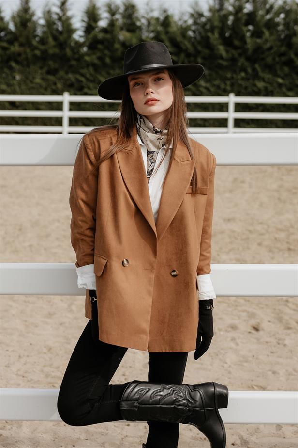RYN Suede Blazer - Camel - Manhattan