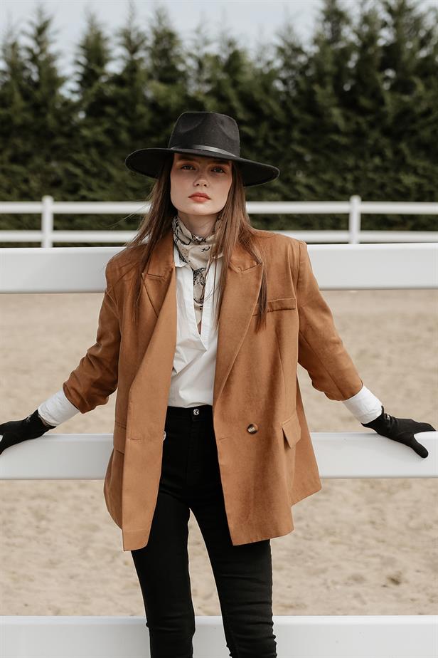 RYN Suede Blazer - Camel - Manhattan