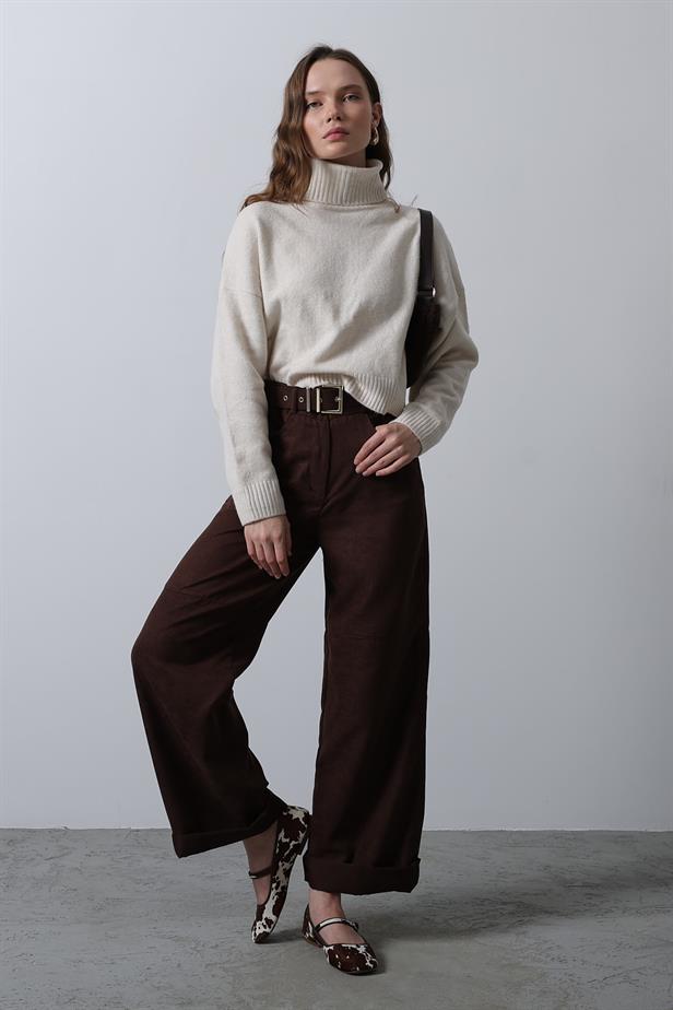 RYN Suede Pants - Dark Brown - Chelmsford