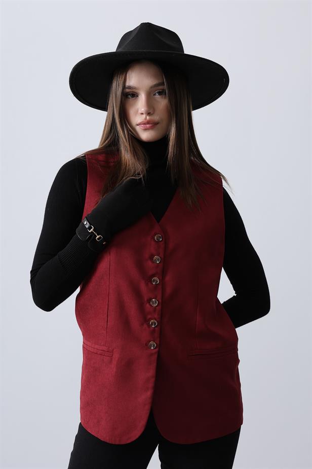 RYN Suede Vest - Cherry - Surprise