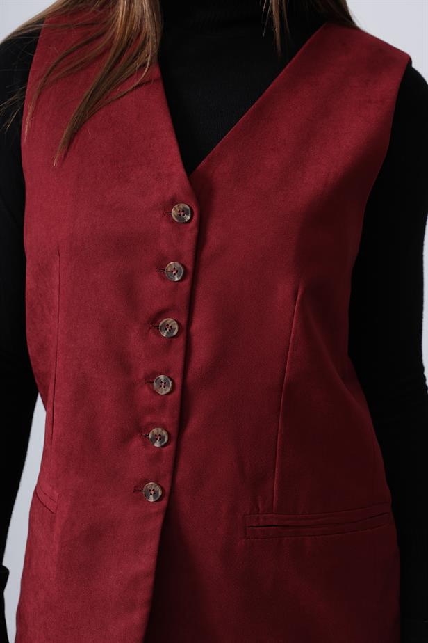 RYN Suede Vest - Cherry - Surprise