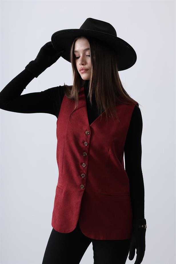 RYN Suede Vest - Cherry - Surprise