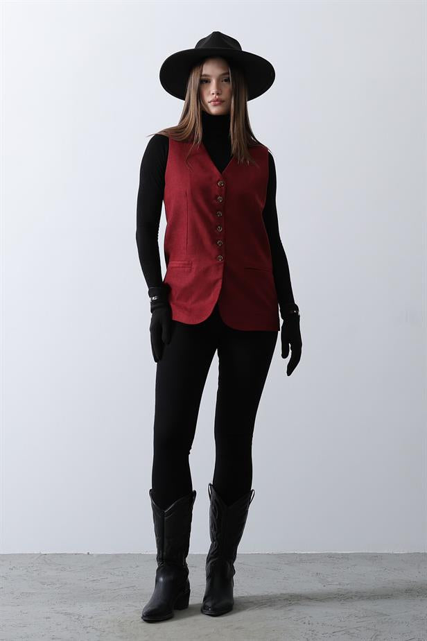 RYN Suede Vest - Cherry - Surprise