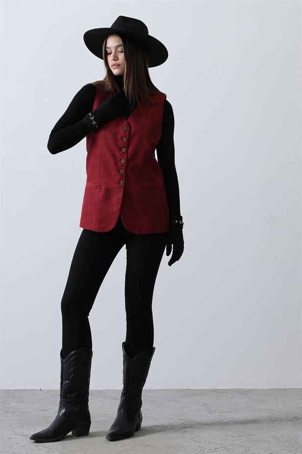 RYN Suede Vest - Cherry - Surprise