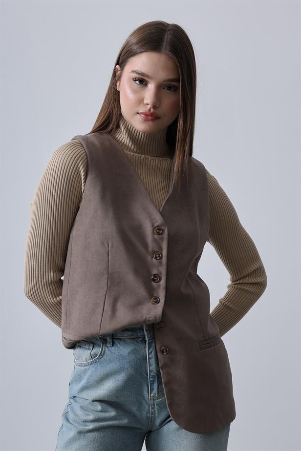 RYN Suede Vest - Mink - Portland