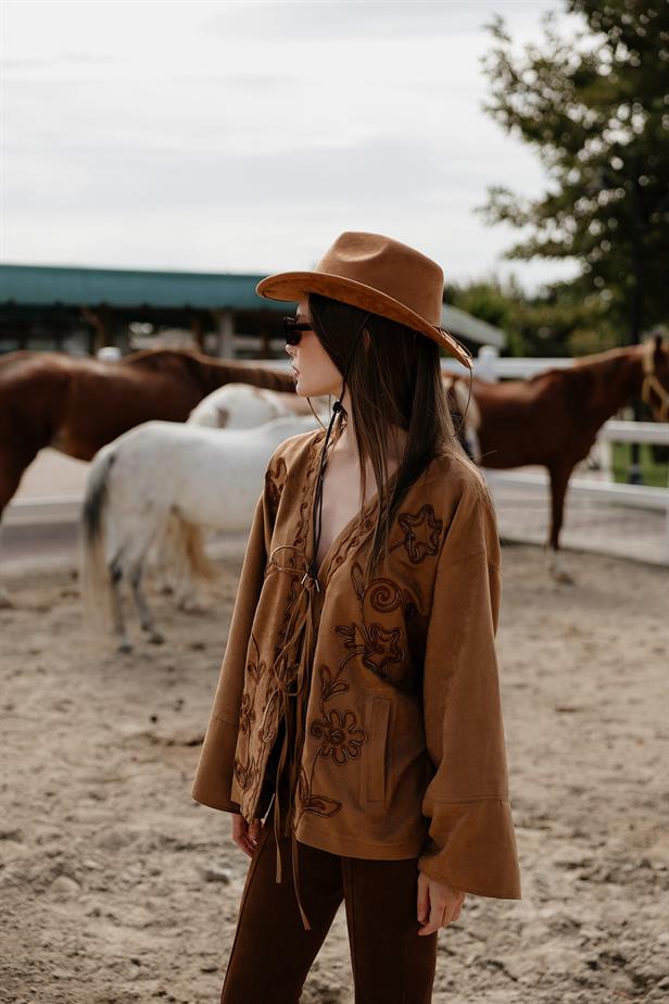 RYN Suede Jacket with Fringes - Camel - Sindelfingen