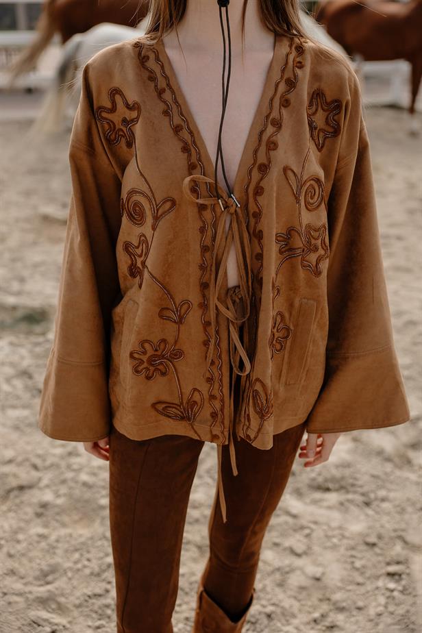 RYN Suede Jacket with Fringes - Camel - Sindelfingen