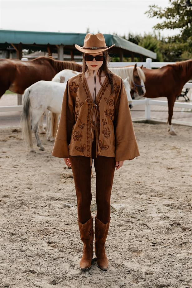 RYN Suede Jacket with Fringes - Camel - Sindelfingen