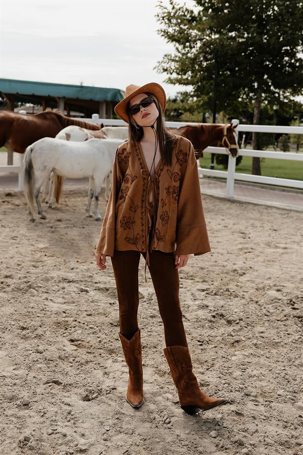 RYN Suede Jacket with Fringes - Camel - Sindelfingen
