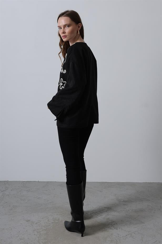 RYN Suede Jacket with Fringes - Black - Saint-Herblain