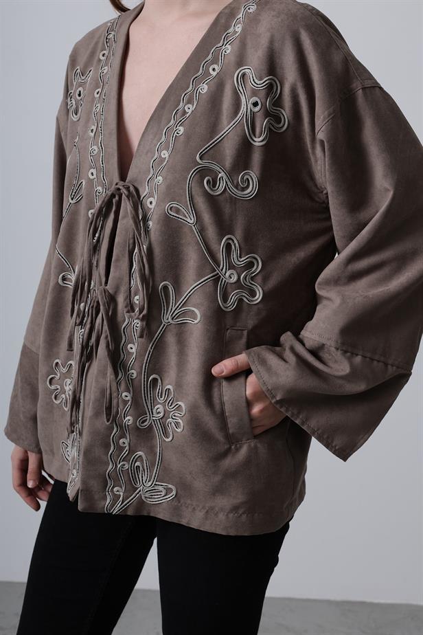 RYN Suede Jacket with Fringes - Mink - Bielefeld