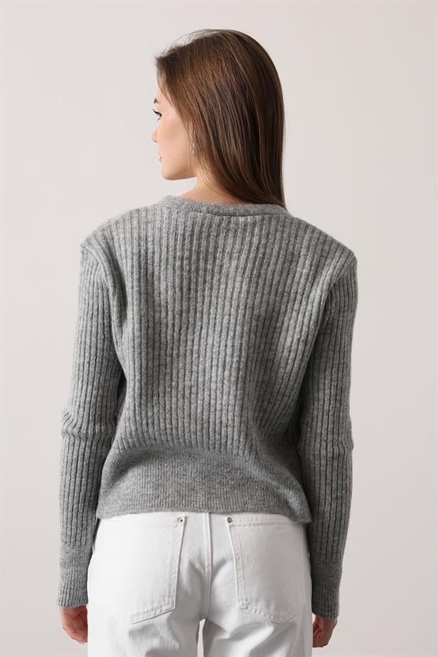 RYN KNIT BLOUSE SET - Gray-Gray - Chilliwack
