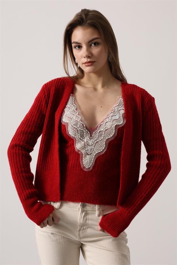 RYN TRİKO BLUZ TAKIM - Kırmızı - Kassel