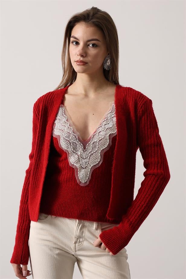 RYN TRİKO BLUZ TAKIM - Kırmızı - Kassel